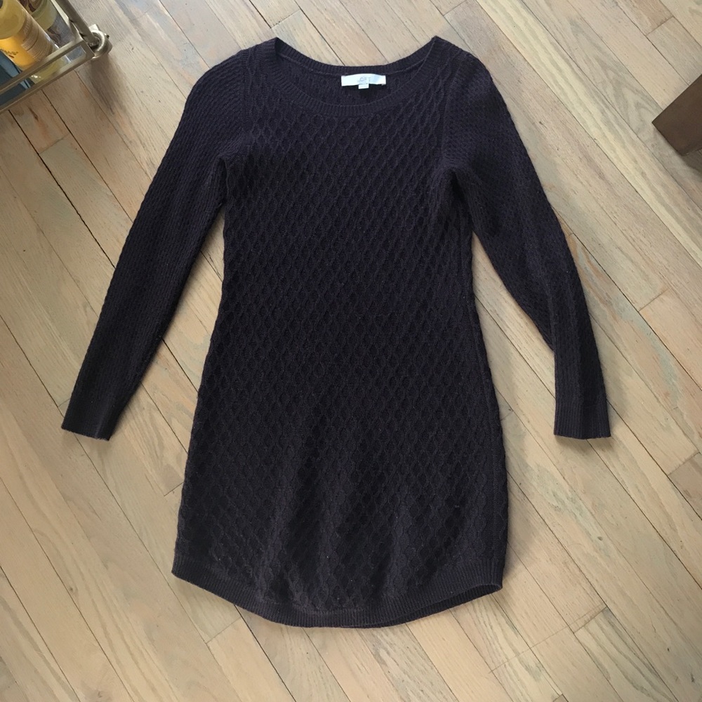 Loft burgundy sweater dress size xs